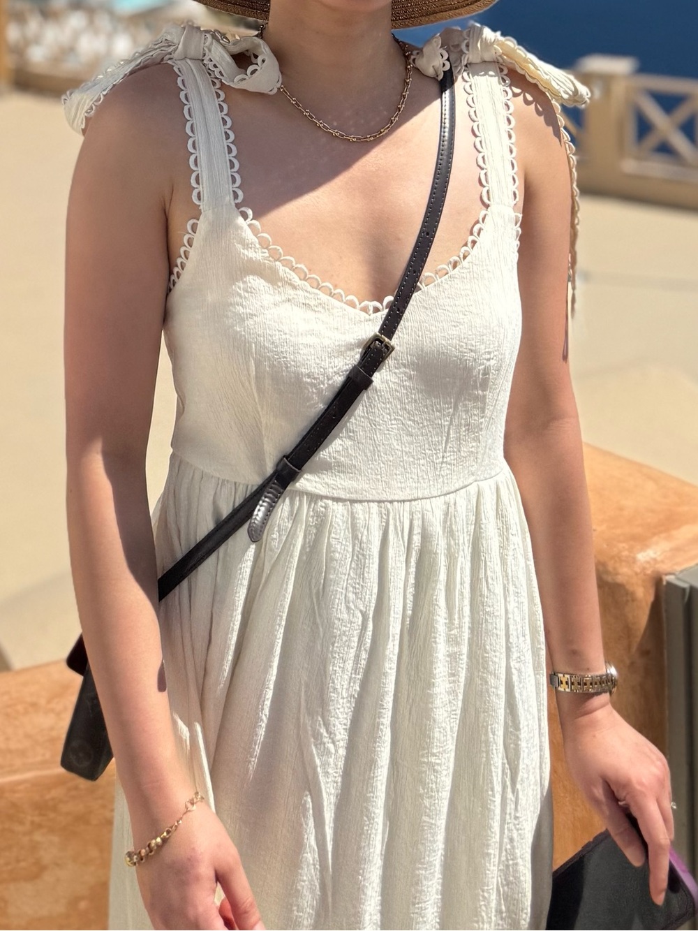 mine Cream Maxi Dress with Tie Straps - Picture 5 of 7